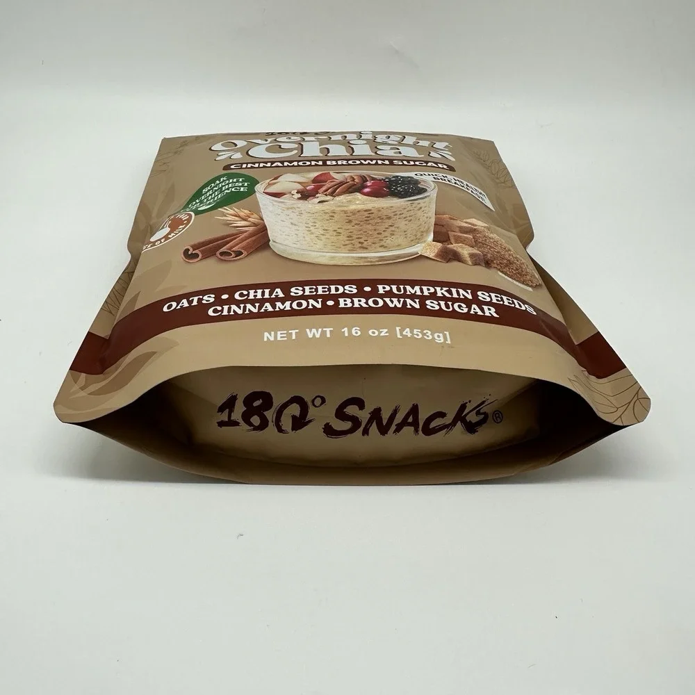 180 Snacks Cinnamon Brown Sugar Overnight Chia Seeds w/ Oats Cinnamon BB: 6/2027